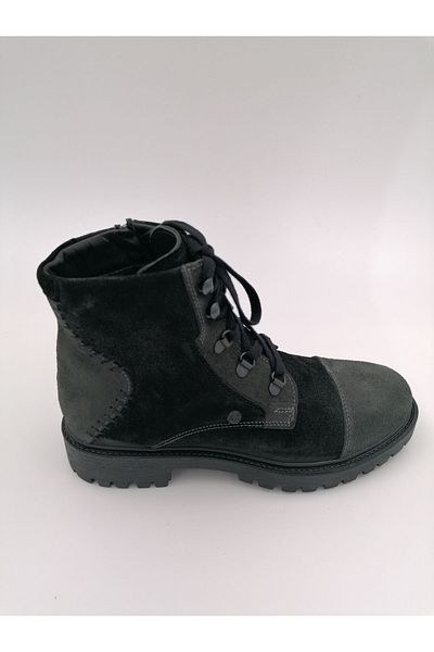 SOLMAZ Μπότες από γνήσιο δέρμα 8560 Blackgrey Suede