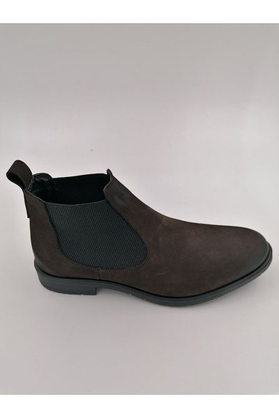 SOLMAZ Μπότες από γνήσιο δέρμα Nubuck 1007 καφέ