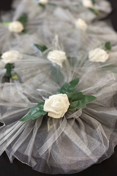 ZEYMERADE حزمة رمادية، زخرفة القافلة، حقيبة العروس والعريس، زخرفة العريس، 5 قطع