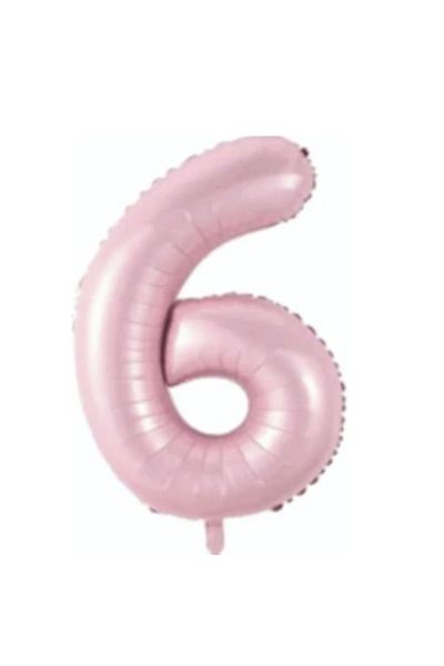parti sürprizi Baby Pink 6 Number Foil Balloon 76 Cm 1 Piece