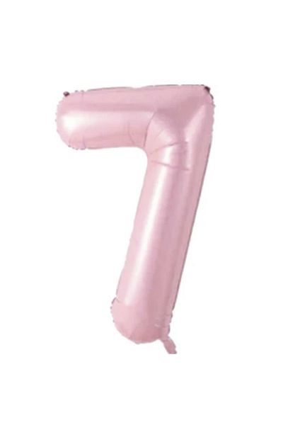 parti sürprizi Baby Pink 7 Number Foil Balloon 76 Cm 1 Piece