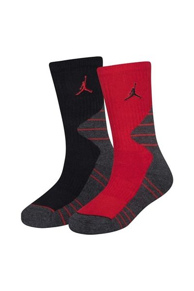Nike Jordan Jhn Basketball 2pk Crew 2-Piece Sports Socks Bj0555-023