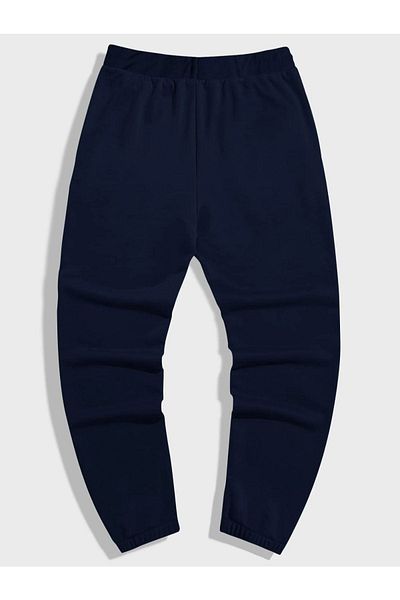 Black Sokak Blacksokak Unisex Navy Blue Chicago Printed Sweatpants