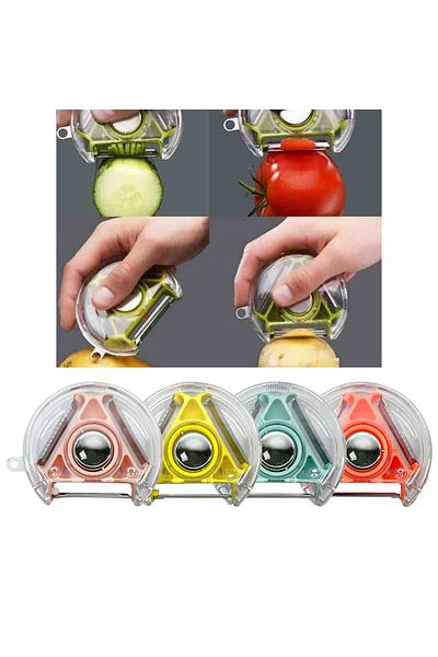 EgeOnline Stainless Steel 3-Head Fruit Vegetable Peeler Practical 3-Piece Peeler