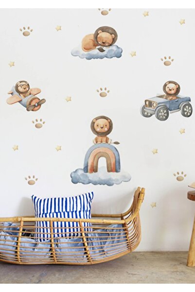 WALLHUMAN Baby Lion Çocuk Odası Duvar Stickerı