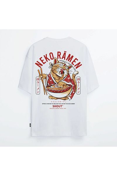 Shout Μπλουζάκι Unisex Ιαπωνικού φαγητού Neko Ramen