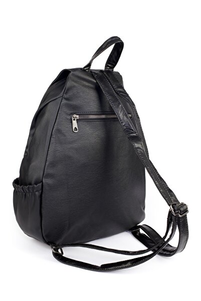 samilon Μαύρο σακίδιο πλάτης Rose Miel Washed Leather