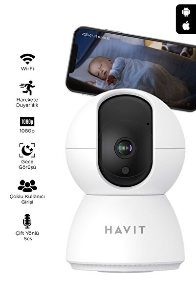 Havit Ipc20 Smart 360° 1080p Gece Görüşlü Ip Kamera ( Türkiye Garantili) Kablosuz Wifi Ev Kamerası
