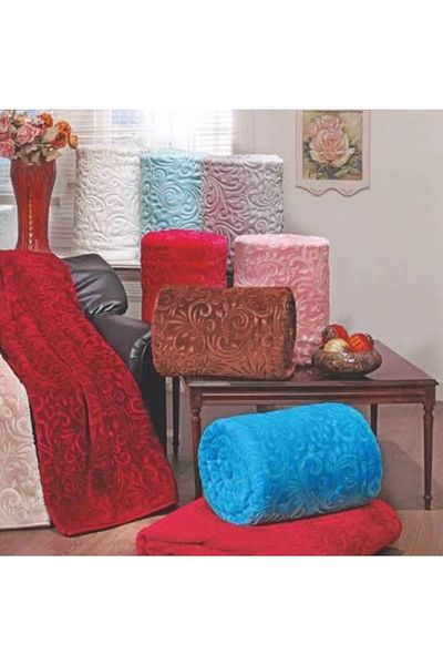 MİMK Mink Oversize Velvet Blanket - Red