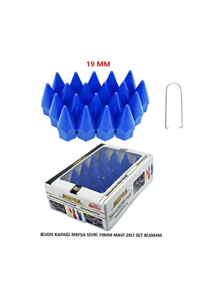REPLAX Bijon Kapağı Sivri 19 Mm Mavi 20 Li Set