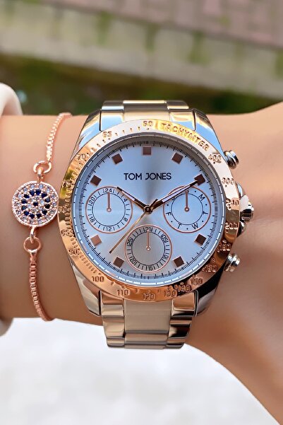 Tom Jones Tomjones Kadın Kol Saati Su Geçirmez Bileklik Hediyeli Çelik Orjina...