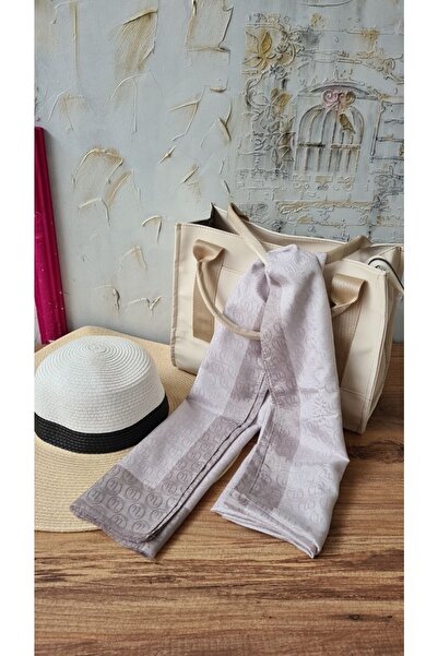 Nilbutik Hint Ipek Monogram Şal