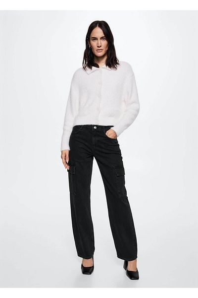 MANGO Woman Cargo Jean Pants with Pockets