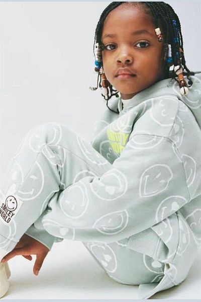 MİNİKO KİDS Girl's Hooded Smiley Smiling Face Tracksuit Set