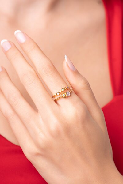 Ayenci Ayarlanabilir Prenses Model Çiçekli Yüzük