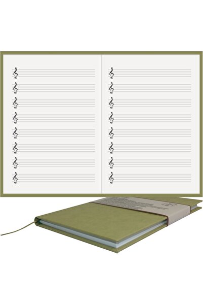 BİDEFTER كتاب الموسيقى (مفتاح اليسار) 100% صناعة يدوية، خياطة يدوية (خيط) - غ...