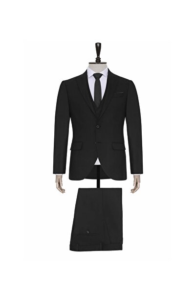 SÜVARİ Normal Bel Slim Fit Siyah Erkek Takım Elbise Tk1006900226