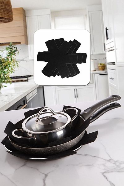 garaccu Bellalithe Pan Pot Pyrex Protector Anti-Scratch 12 Pieces (Total 12 Pieces each 3 of 4 Colors)