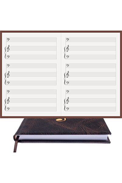 BİDEFTER دفتر ملاحظات البيانو (fa، مع مفتاح Fa الأيسر) - مصنوع يدويًا حسب الط...