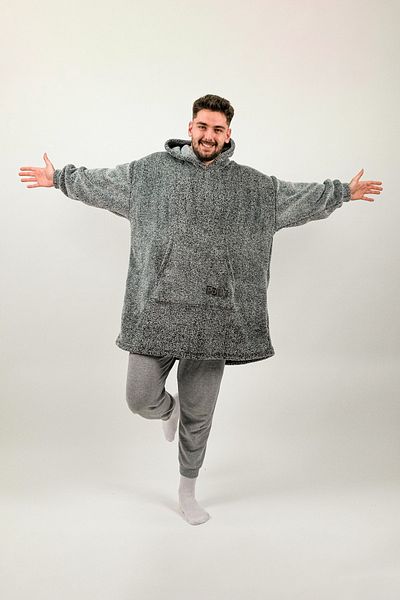 POFFY Oversize Wearable Blanket One Size Very Comfortable Unisex Hoodie Plush Hooded Sweatshirt