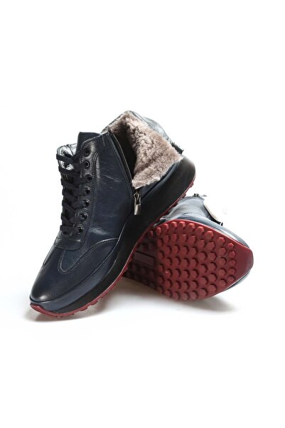 Ayakkabıhane Içi Kürklü Dışı Hakiki Deri Lacivert Erkek Spor Bot Ah0872211131790