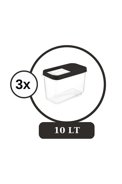 Flosoft صندوق متعدد مدخن 3x10 لتر - مجموعة تخزين الطعام مع غطاء منزلق