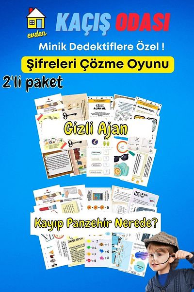 GameBulance 2-Piece Children's Detective Game / Decoding Game / Riddle Solving / Detective Game / Educational Games