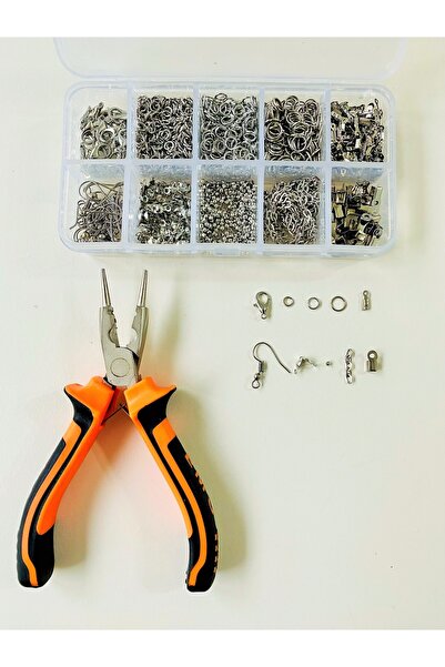 yağmur gökçe Kutulu Metal Set 2 - 970 Adet Küpe Kolye Bileklik Yapım Seti Tak...