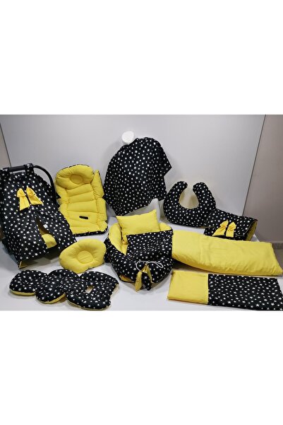 Balamira Siyah Yıldız Sarı 13 Lü Babynest Seti