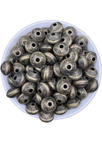 Hedef Bijuteri 50gr Antique Yellow Wheel Model Beads, 16x10mm Antique Yellow ...