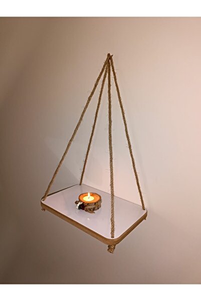 Fahrettin Küçük Halatlı Raf Kitaplık Ipli Duvar Rafı Mumluk Aksesuar Rafı Ana...