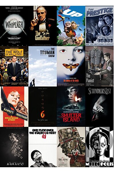 Postifull Film Posterleri - Duvar Posteri Kolaj Seti - 50 Adet - Arkası Yapışkanlı - 10cm*15cm - Kutulu Set