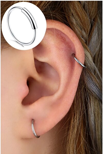 TakıConcept Çelik Kıkırdak Küpe, Halka Piercing 8mm
