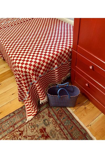 KARAKRAL Red Checkerboard Patterned Single Jacquard Pique