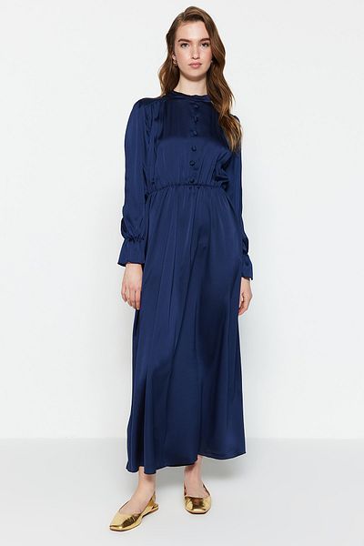 Trendyol Modest Evening Dress - Blue - Skater