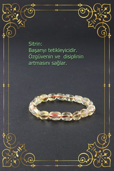 OSMANLI DEĞERLİ TAŞ Citrine Natural Cut Certified Stone Bracelet