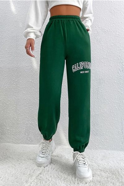 MODAGEN Παντελόνι Unisex Green California με στάμπα oversize με ελαστικά πόδια