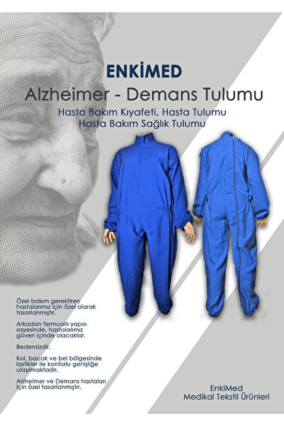 Genel Markalar Alzheimer Demans Tulumu Hasta Bakım Kıyafeti Hasta Tulumu Hasta Bakım Sağlık Tulumu - LARGE