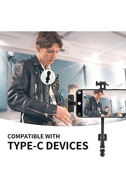 ASATEKNOLOJİ Kablosuz Yaka Mikrofonu Iphone Ve Type-c Uyumlu Ses Arayüzü Mini Yaka Mikrofonu Çok Yönlü Mikrofon