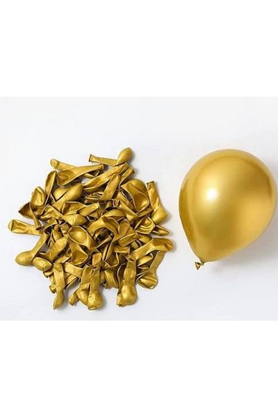 Çemrek Süs Parti 5 Inch Gold Chrome Balloon 20 Pieces