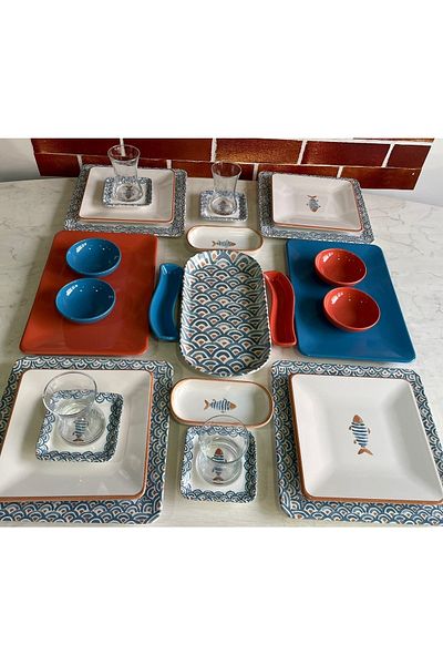 Keramika 27 Piece Koi Breakfast Set for 4 People