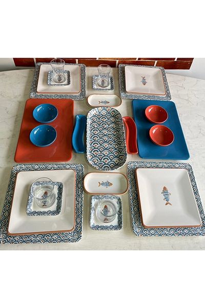 Keramika 27 Piece Koi Breakfast Set for 4 People