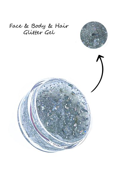 SHAKA 12 ml Silver Glitter Gel - Face Body & Hair