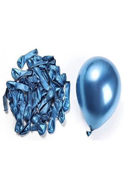 Çemrek Süs Parti بالون أزرق كروم صغير مقاس 5 بوصة 20 قطعة