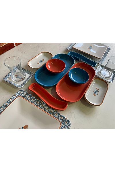 Keramika 16 Piece Koi Breakfast Set for 2 People