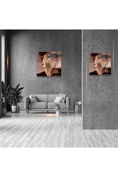 EMYA HOME Ζωγραφική σε γυαλί με μπλε μάτια Ατατούρκ