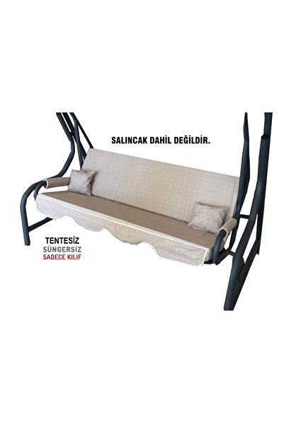 Vip Home Concept Market Ürünleri Süngersiz(tentesiz)salıncak Minder Seti 3 Kişilik Kılıf-krem