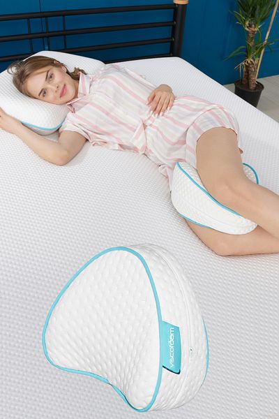 Viscofoam Pernă ortopedică model V între genunchi Pernă Visco între picioare - 23x23x5cm