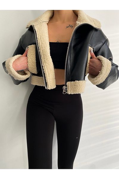 Ekim Store Кратко яке с кожена подплата