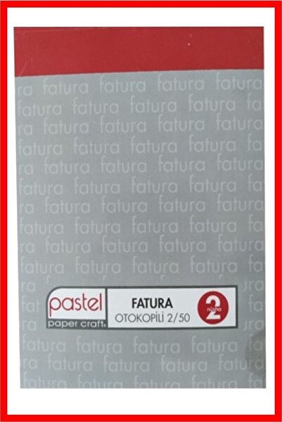 Pastel Fatura Defteri 14x20 Cm Boyutunda 2/50 Otokopili 1 Asıl 1 Suret 2 Nüsha (1'li Paket) 1 Adet